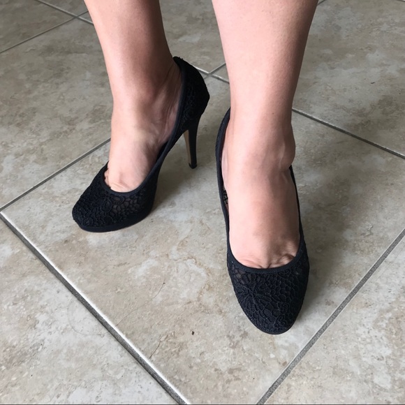 Call In Spring Shoes Black Lace High Heel Elegant - Picture 6 of 6